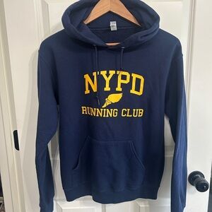 NYPD Running Club Jerzees Navy Hoodie size Small. Excellent condition